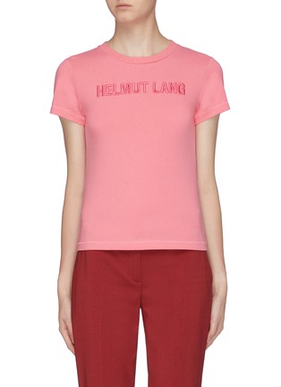 Main View - Click To Enlarge - HELMUT LANG - 'Standard Baby' logo embroidered T-shirt