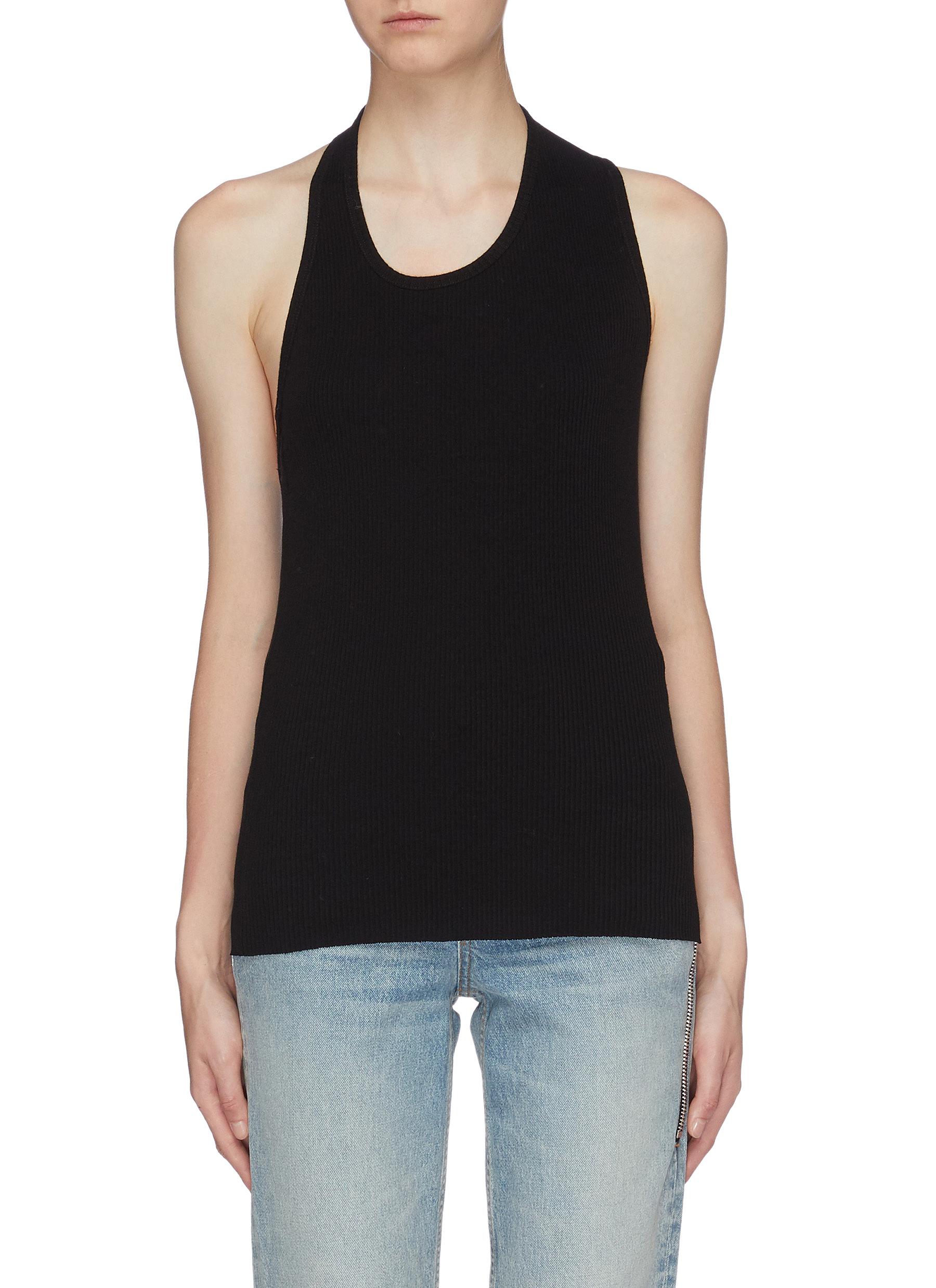 Asymmetric Cutout Back Rib Knit Tank Top By Helmut Lang | Coshio Online ...