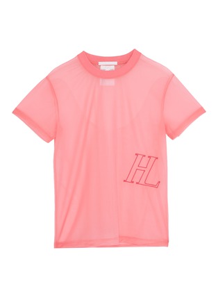 Main View - Click To Enlarge - HELMUT LANG - Monogram embroidered mesh T-shirt
