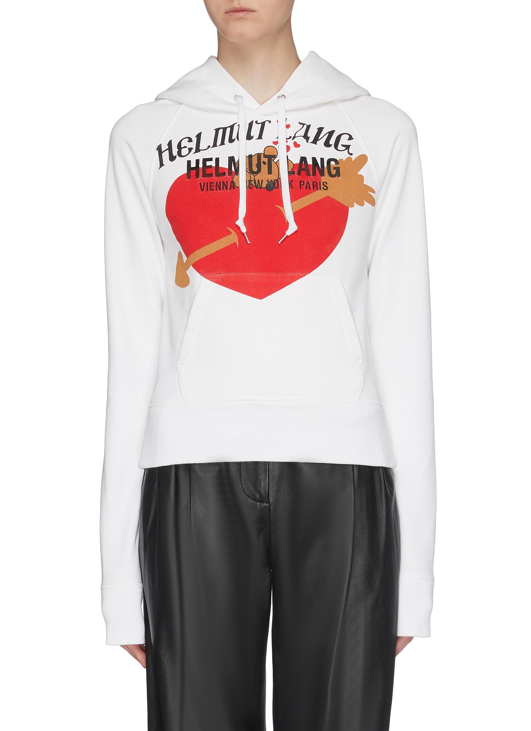 Valentine Standard logo graphic print hoodie by Helmut Lang