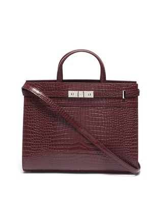 Main View - Click To Enlarge - SAINT LAURENT - 'Manhattan' small croc embossed leather shopping tote