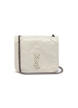 Main View - Click To Enlarge - SAINT LAURENT - 'Niki' crinkled leather chain wallet