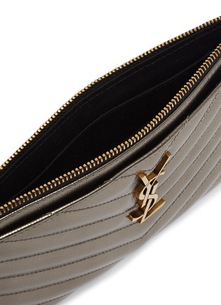 Detail View - Click To Enlarge - SAINT LAURENT - 'Monogram' matelassé leather pouch