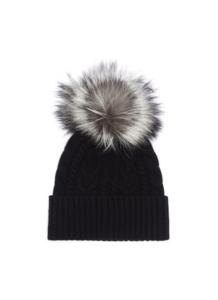 Figure View - Click To Enlarge - MONCLER - Fox fur pompom knit beanie
