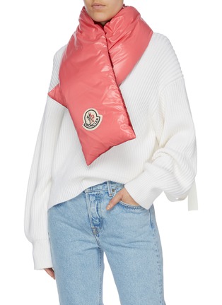 Figure View - Click To Enlarge - MONCLER - Logo appliqué reversible down puffer scarf