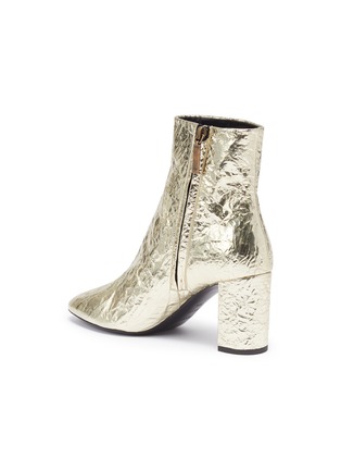  - SAINT LAURENT - 'Lou' wrinkled metallic leather ankle boots