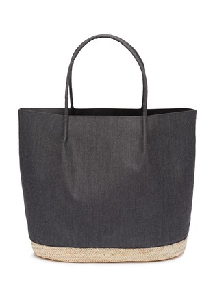 Main View - Click To Enlarge - WARANG WAYAN - 'Nousnous' straw panel large canvas tote