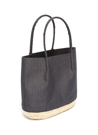 Detail View - Click To Enlarge - WARANG WAYAN - 'Nousnous' straw panel small canvas tote