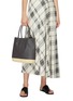 Figure View - Click To Enlarge - WARANG WAYAN - 'Nousnous' straw panel small canvas tote