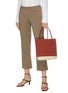 Figure View - Click To Enlarge - WARANG WAYAN - 'Nousnous' straw panel small canvas tote