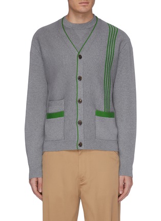 Main View - Click To Enlarge - CABAN - Contrast stripe cotton-cashmere cardigan