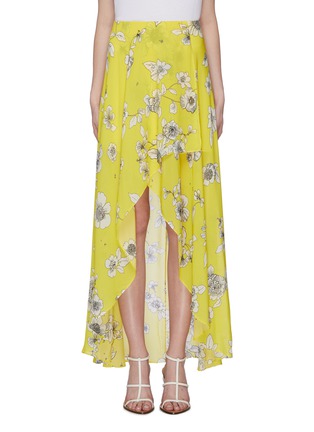 Main View - Click To Enlarge - ALICE & OLIVIA - 'Kirstie' floral print mock wrap high-low skirt