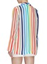 Back View - Click To Enlarge - ALICE & OLIVIA - 'Kylie' shawl lapel colourblock stripe cupro blazer