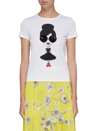 Main View - Click To Enlarge - ALICE & OLIVIA - 'Rylyn' sequin Stacey T-shirt