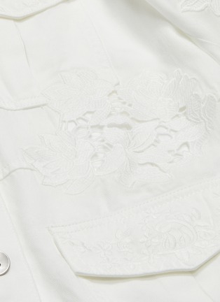 - ALICE & OLIVIA - 'Charline' lace panel lyocell military jacket