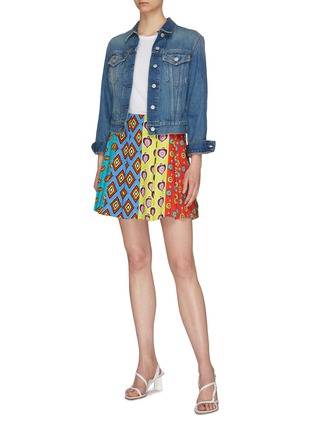 Figure View - Click To Enlarge - ALICE & OLIVIA - x Carla Kranendonk pleated graphic print patchwork lampshade skirt