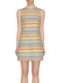 Main View - Click To Enlarge - ALICE & OLIVIA - 'Coley' graphic stripe jacquard mini dress
