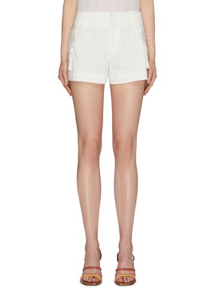 Main View - Click To Enlarge - ALICE & OLIVIA - 'Cady' floral embroidered cargo shorts