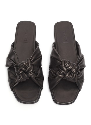 Detail View - Click To Enlarge - ALUMNAE - Windsor knot leather slide sandals