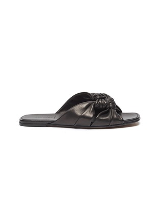 Main View - Click To Enlarge - ALUMNAE - Windsor knot leather slide sandals
