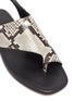 Detail View - Click To Enlarge - ALUMNAE - Toe loop snake embossed leather slingback sandals
