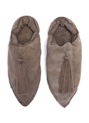 Figure View - Click To Enlarge - VALÉRIE BARKOWSKI - Tassel suede babouche slip-ons