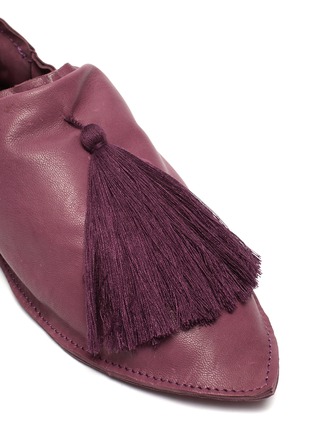 Detail View - Click To Enlarge - VALÉRIE BARKOWSKI - Tassel leather babouche slip-ons