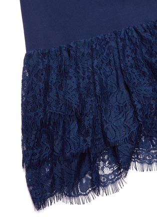 Detail View - Click To Enlarge - ALICE & OLIVIA - 'Roset' lace trim ruffle hem dress