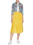 Figure View - Click To Enlarge - ALICE & OLIVIA - 'Ken' pleated satin skirt