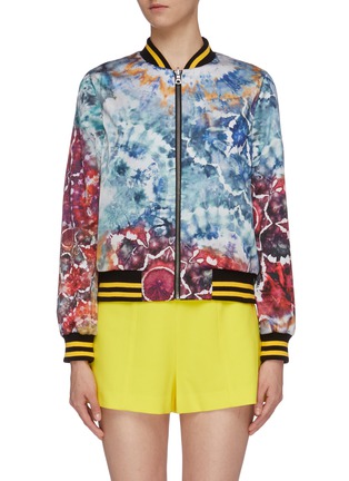 Main View - Click To Enlarge - ALICE & OLIVIA - 'Lonnie' reversible floral tie-dye bomber jacket