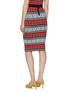 Back View - Click To Enlarge - ALICE & OLIVIA - 'Morena' colourblock geometric jacquard knit pencil skirt