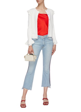 Figure View - Click To Enlarge - ALICE & OLIVIA - 'Ruthy' ruffle shoulder flared cuff cardigan