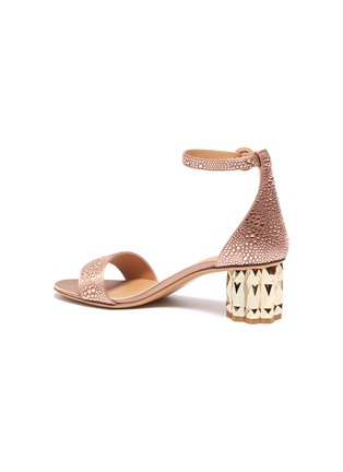  - SALVATORE FERRAGAMO - 'Azalea' refracted heel strass embellished satin sandals