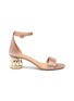 Main View - Click To Enlarge - SALVATORE FERRAGAMO - 'Azalea' refracted heel strass embellished satin sandals