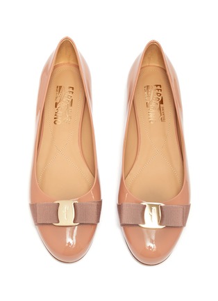Detail View - Click To Enlarge - SALVATORE FERRAGAMO - 'Varina' bow patent leather ballet flats
