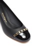 Detail View - Click To Enlarge - SALVATORE FERRAGAMO - 'Avella' patent toe cap Vara chain leather pumps