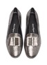 Detail View - Click To Enlarge - SALVATORE FERRAGAMO - 'Sarno' refracted heel bow crackled metallic leather loafers