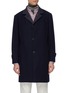 Main View - Click To Enlarge - BRUNELLO CUCINELLI - Hopsack contrast lapel coat