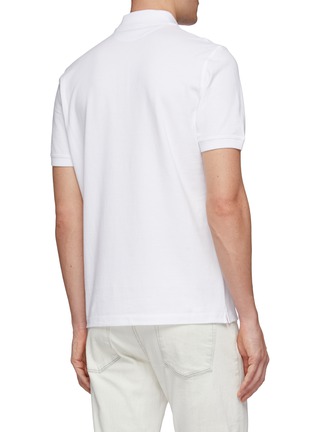 Back View - Click To Enlarge - BRUNELLO CUCINELLI - Stripe placket polo shirt
