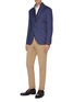 Figure View - Click To Enlarge - BRUNELLO CUCINELLI - Contrast stripe border cashmere cable knit zip cardigan