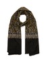 Main View - Click To Enlarge - AKEE INTERNATIONAL - Leaf embroidered pashmina scarf