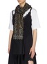 Figure View - Click To Enlarge - AKEE INTERNATIONAL - Leaf embroidered pashmina scarf