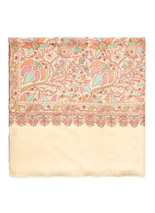 Detail View - Click To Enlarge - AKEE INTERNATIONAL - Floral embroidered pashmina scarf