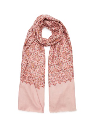 Main View - Click To Enlarge - AKEE INTERNATIONAL - Geometric floral embroidered pashmina scarf