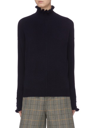 Main View - Click To Enlarge - CHLOÉ - Button cuff ruffle turtleneck sweater