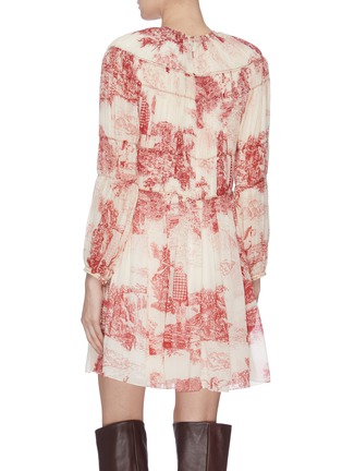 Back View - Click To Enlarge - CHLOÉ - Pleated Toile Du Jouy print silk dress