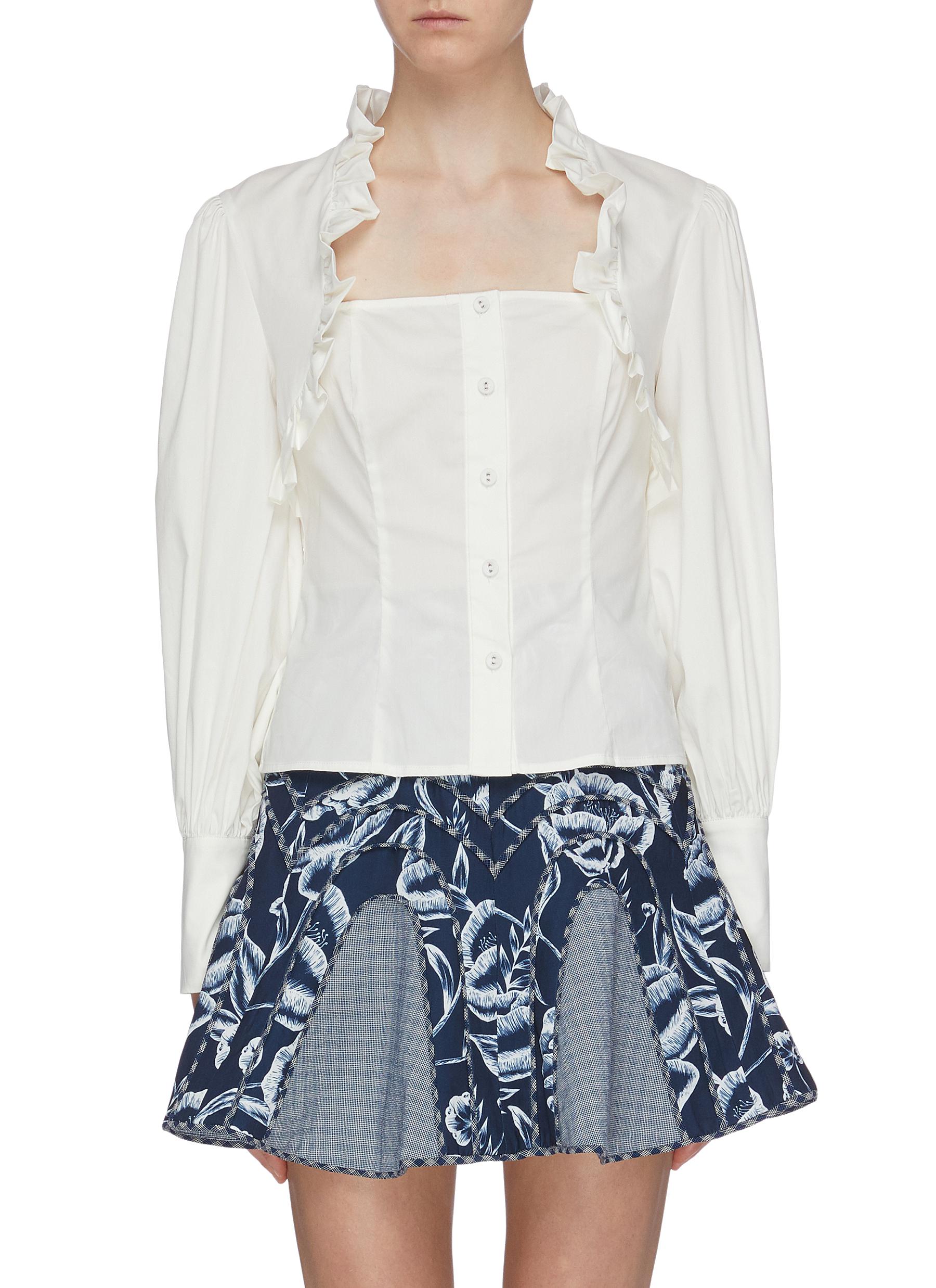 Maybe ruffle trim top by C/Meo Collective
