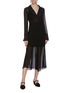 Figure View - Click To Enlarge - C/MEO COLLECTIVE - 'Try Again' satin lapel georgette V-neck dress
