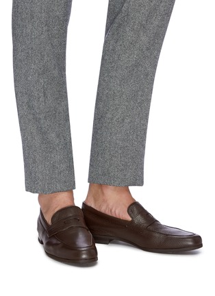 Figure View - Click To Enlarge - JOHN LOBB - 'Thorn' grainy leather penny loafers