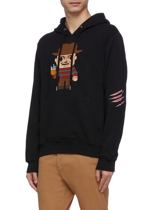 Detail View - Click To Enlarge - 8-BIT - Textured man with claw print hoodie